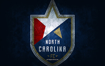 North Carolina FC, American soccer team, blue background, North Carolina FC logo, grunge art, USL, soccer, North Carolina FC emblem HD wallpaper
