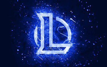 League of Legends dark blue logo, , LoL, dark blue neon lights, creative, dark blue abstract background, League of Legends logo, LoL logo, online games, League of Legends HD wallpaper