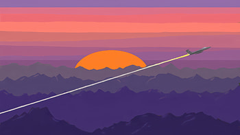 Plane Climbing Over Purple Mountains At Sunset, plane, purple, sun, sky, mountains, mountain, artist, artwork, art, digital-art, ai, deviantart HD wallpaper