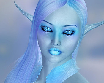 Ice Elf, Ice, Elf, Female, Blues, Pretty HD wallpaper