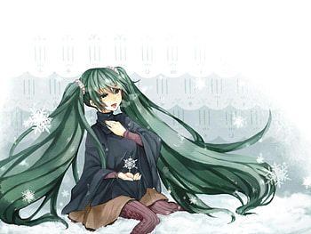 Hatsune Miku, winter, awesome, stars, nice, snow, hatsune, aqua eyes, white, yuki, twintail, cold, girl, singer, aqua, anime, pretty, virtual, ear muffs, blue, song, cute, vocaloid, beauty, miku, snowflakes, music, vocaloids, thighhighs, program, skirt, beautiful, diva, aqua hair, cool, idol, scarf HD wallpaper