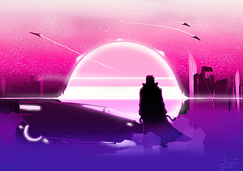 Home Star Fall , retrowave, synthwave, artist, artwork, digital-art, artstation HD wallpaper