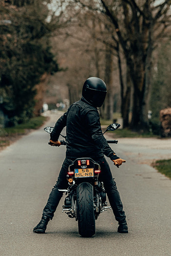 Motorcycles, Road, Motorcyclist, Back View, Rear View, Helmet, Motorcycle HD phone wallpaper
