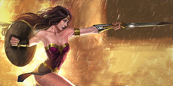 Wonder Woman warrior, wonder-woman, superheroes, artwork, digital-art HD wallpaper