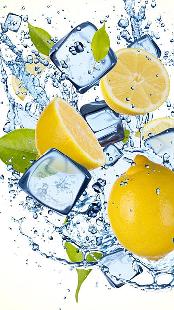 Lemon ice splash, Refreshing treat, Citrus explosion, Cooling sensation HD phone wallpaper
