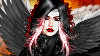 Dark Passions, piercing, fantasy, women, beautiful, angel, dark HD wallpaper