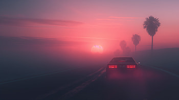 Misty Roads And Car In The Fog, fog, cars, ai, artist, artwork, digital-art HD wallpaper