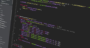 Colorful PHP code displayed on a dark screen, ideal for programming themes. HD wallpaper