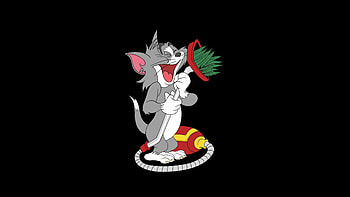 Tom From Tom And Jerry, tom-and-jerry, tom, cartoons, dark, black, oled HD wallpaper