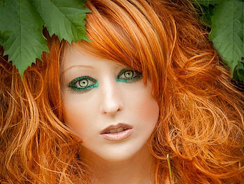 Orange, beautiful, look, she, woman, female, nice HD wallpaper