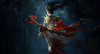 girl warrior, girl, sword, fantasy, warrior HD wallpaper