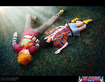bleach cosplay, shinigami, bleach, ichigo, rukia HD wallpaper