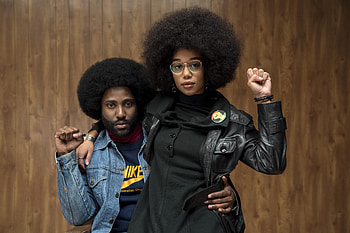 John David Washington, Laura Harrier, movie, BlacKkKlansman HD wallpaper