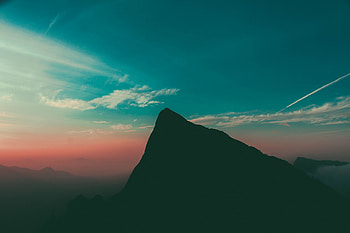 Sky, Mountain, Dark, Evening HD wallpaper