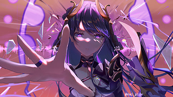 Baal Raiden Shogun With Purple Eyes Genshin Impact HD wallpaper