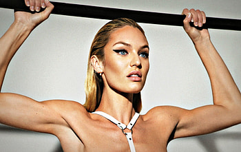 Candice Swanepoel, model, blue eyes, blonde, girl, woman HD wallpaper