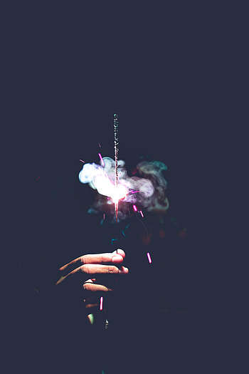 Smoke, Dark, Hand, Sparks, Sparkler HD phone wallpaper
