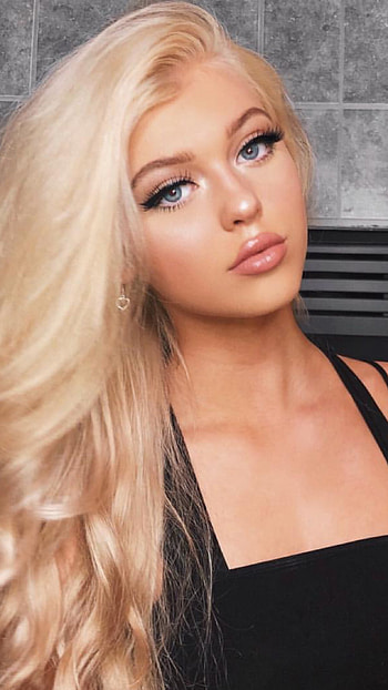 Loren Gray, Long blonde hair, Grey makeup, Natural beauty HD phone wallpaper