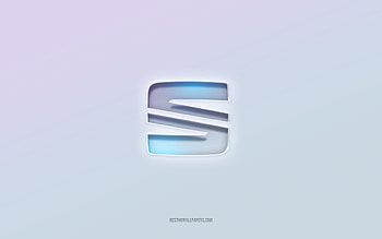 Seat logo, cut out 3d text, white background, Seat 3d logo, Seat emblem, Seat, embossed logo, Seat 3d emblem HD wallpaper