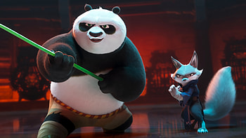 Kung Fu Panda 4 - Po and Zhen in Action, movie, Kung Fu Panda 4, Po (Kung Fu Panda), Zhen (Kung Fu Panda) HD wallpaper