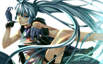 Chinese Miku, flowing hair, Miku, chinese, gloves HD wallpaper