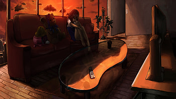 Sit in Sunlight, sunlight, gorgeous, cute, couch, beautiful, awsome, beauty, anime girl, tv, pretty, cool, clouds, sunset, stunning HD wallpaper