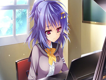 Have some work to do, blue, black, pc, uniform, cute, melody, play, music, abstract, cg, school, girl, note, anime, fear, love, green, yellow, work, manga, ringthone HD wallpaper