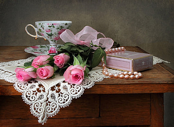 Summer morning tea, Tea, Roses, Pink, Bouquet HD wallpaper