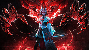 Fortnite : Fiery Oni Warrior Unleashed, video game, Fortnite, Fortnite Loading Screen HD wallpaper