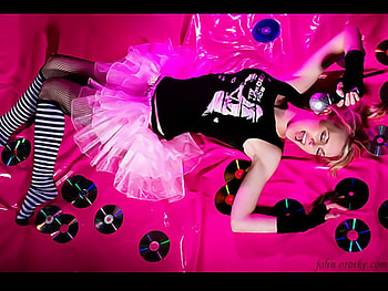 I Love Music, music, girl, pink, model HD wallpaper