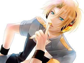 Suiga Sora, blue eyes, heads, utau, blonde hair, male HD wallpaper