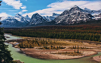 Highway 93 Views, Alberta, peaks, clouds, landscape, banff, sky, canada HD wallpaper