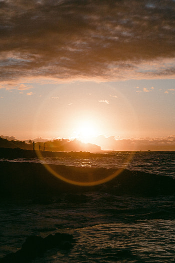 Nature, Sunset, Sea, Sun, Shine, Light, Bright HD phone wallpaper