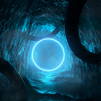 Bright, 3D, Glow, Circle, Cave HD phone wallpaper