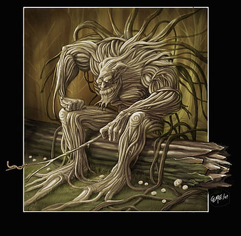 woodflesh, creature, wood, cg, abstract HD wallpaper