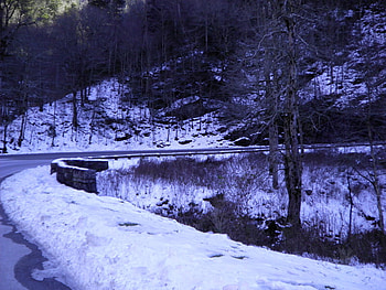 Winter Country Road, winter, snowy road, snow, ice HD wallpaper