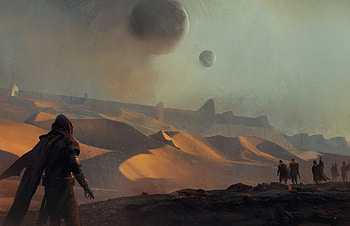 Arrakis vista, Amir Zand artwork, Futuristic city HD wallpaper