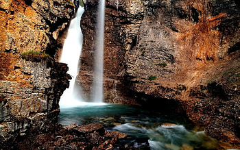 ROCKY FALLS, river, waterfalls, nature, rocks HD wallpaper
