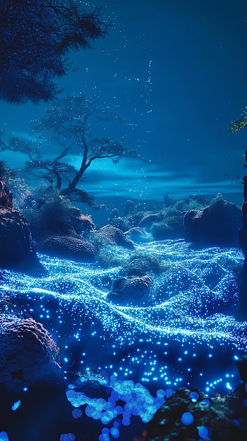 Enchanting Bioluminescent Coral - Ocean Glow, bioluminescence, coral HD phone wallpaper