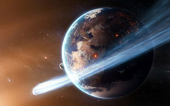 Earth, Meteors HD wallpaper