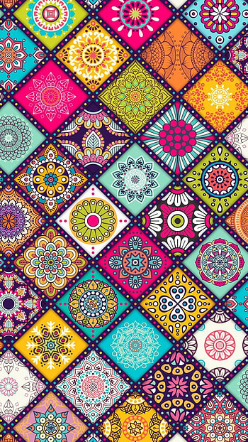 Colorful Flower Pattern, colorful, flower, artistic, pattern HD phone wallpaper