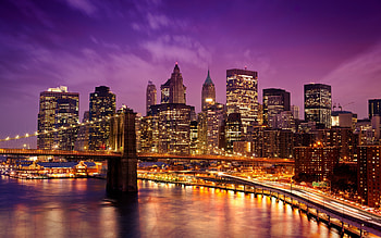 Brooklyn Bridge, Sunset HD wallpaper