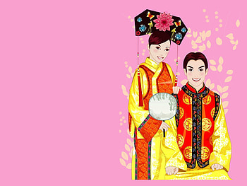 Vector, Couple, Pair, Girl, Guy, Kimono, China, Costumes HD wallpaper