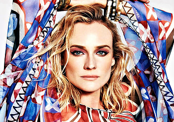 Diane Kruger, blue, white, blonde, girl, harpers bazaar australia, actress, 2014, woman, red HD wallpaper