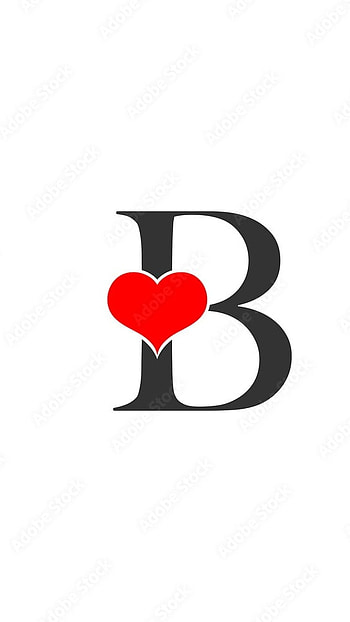B Name, Love, red heart HD phone wallpaper