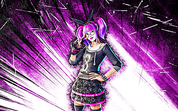 Lace, grunge art, Fortnite Battle Royale, Fortnite characters, purple abstract rays, Lace Skin, Fortnite, Lace Fortnite HD wallpaper