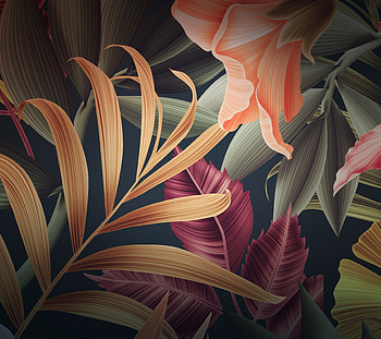 Leaves, flowers, Huawei Mate 10, stock HD wallpaper