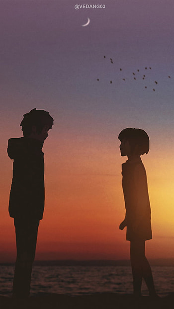 Taki and Mitsuha, love, romance, animeedit, animeart, yourname, yournameedits, anime HD phone wallpaper