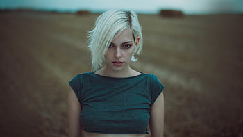 White Short Hair Girl , girls, model HD wallpaper