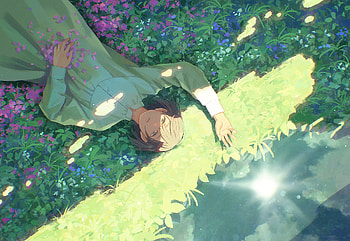Anime, Girl, Lying Down HD wallpaper